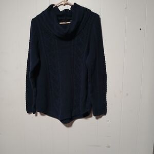 Jeanne Pierre ladies dark blue Pullover turtleneck sweater. Size XL